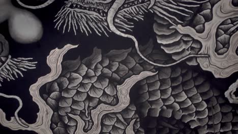 kyoto's famous attraction of twin dragon painting in kennin-ji temple - medium shot