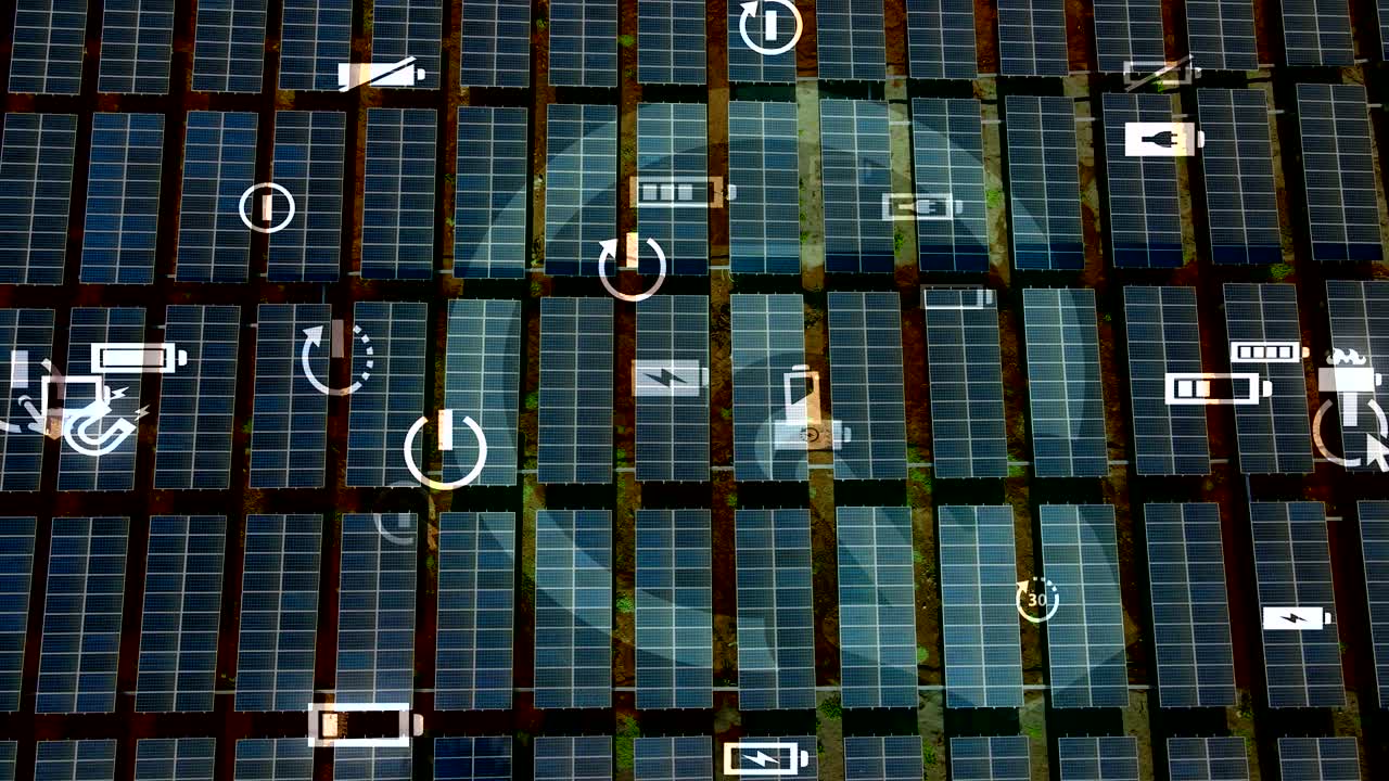 solar panels with a futuristic graphics overlay in Kenya