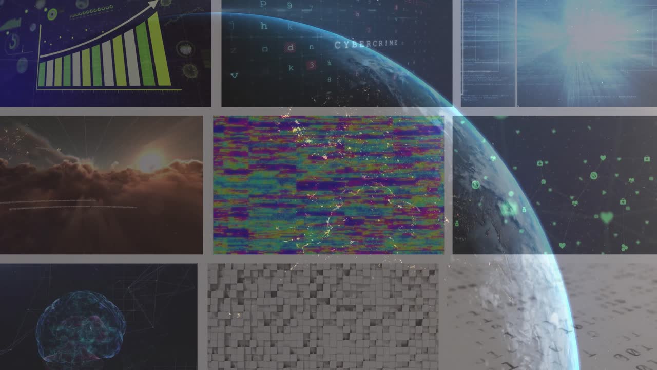 전 세계 데이터 프로세싱의 애니메이션