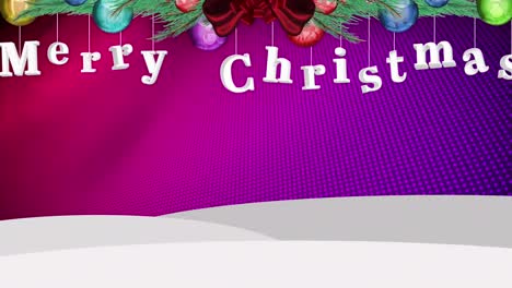 Animation-of-merry-christmas-text-over-spots