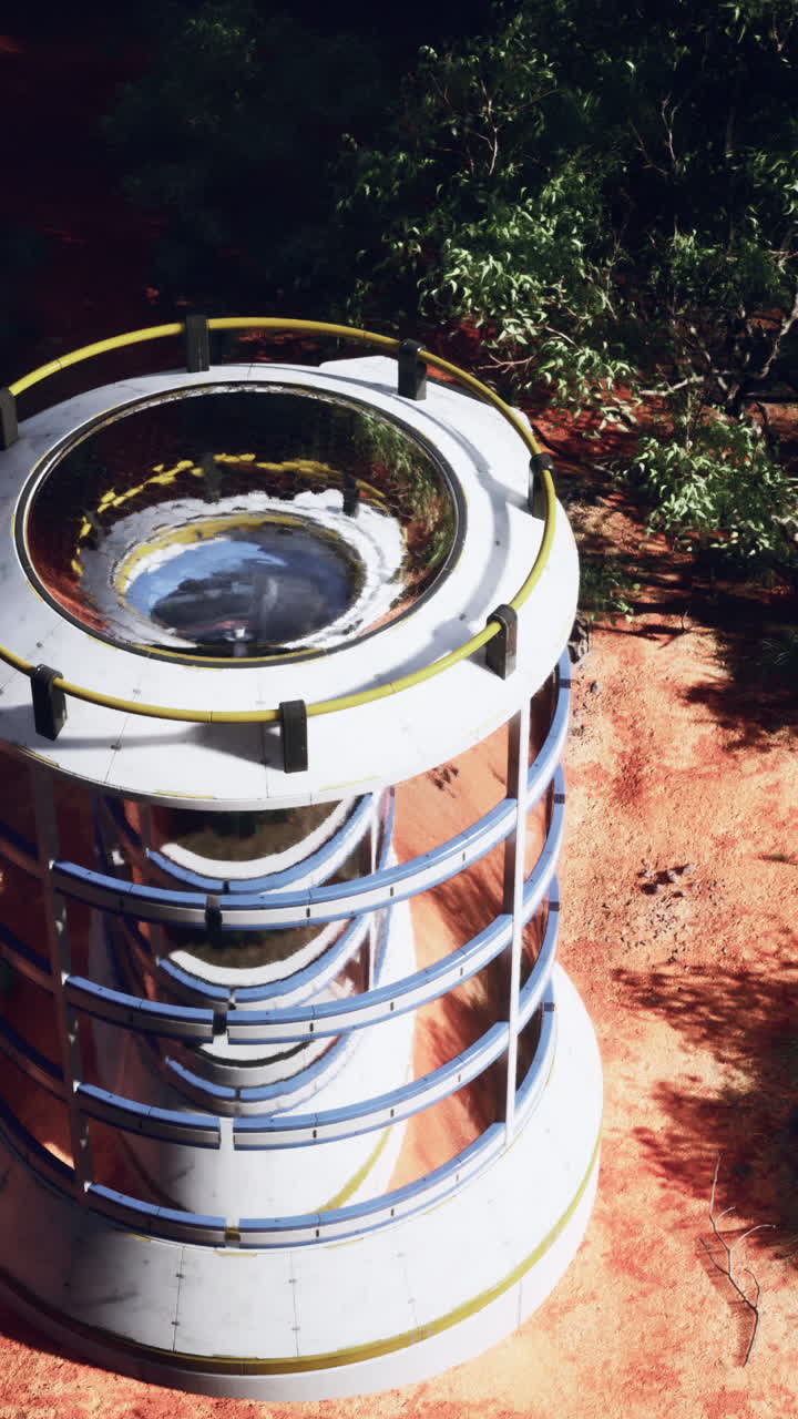 nave espacial futurista en un planeta desierto