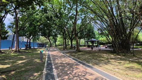 public park boasts beautiful tropical landscapes, offering serene jogging tracks and pedestrian walkways for recreation. meticulously maintained and clean, it's a major draw for tourists and locals
