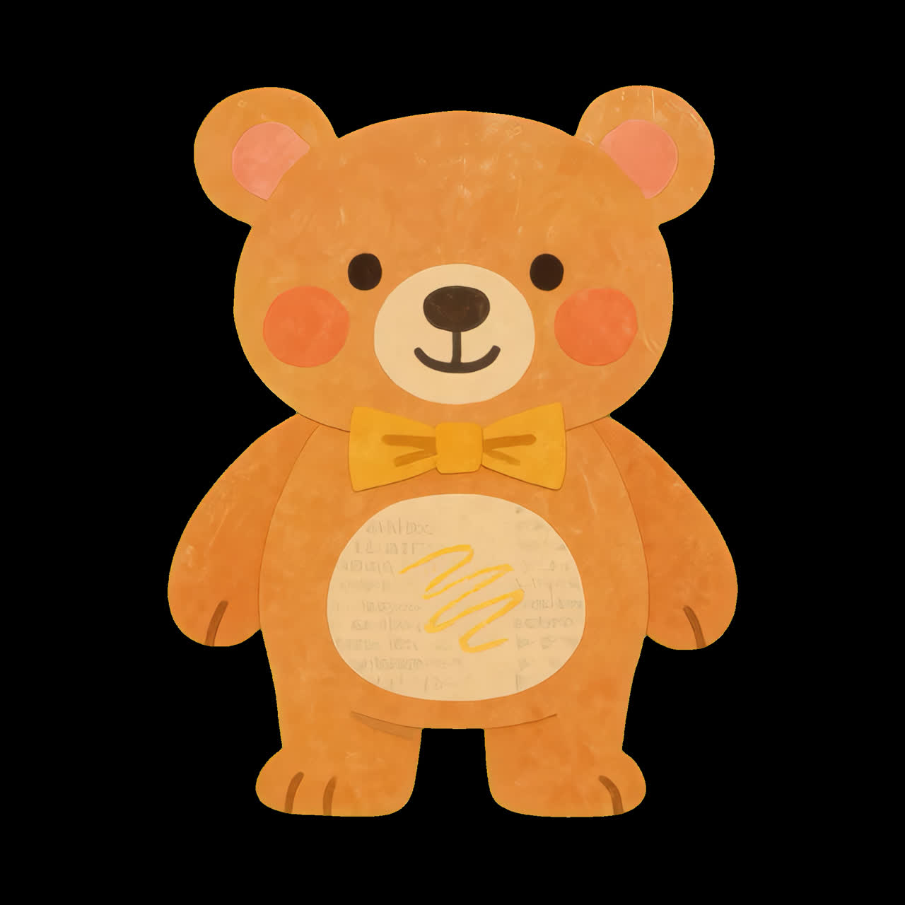 Cute teddy bear illustration animation isolated asset, transparent 4K video, alpha channel, ProRes