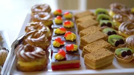 various-desserts-on-a-plate-back-lit-by-daylight-coming-from-a-window