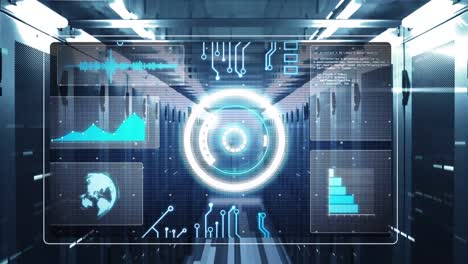 Animation-of-data-processing-with-scope-scanning-over-server-room