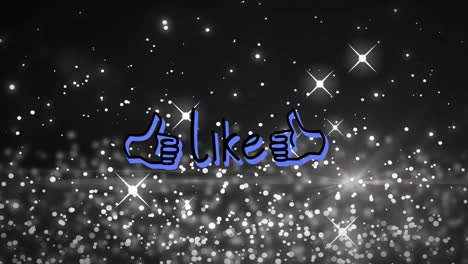 animation of like text over stars