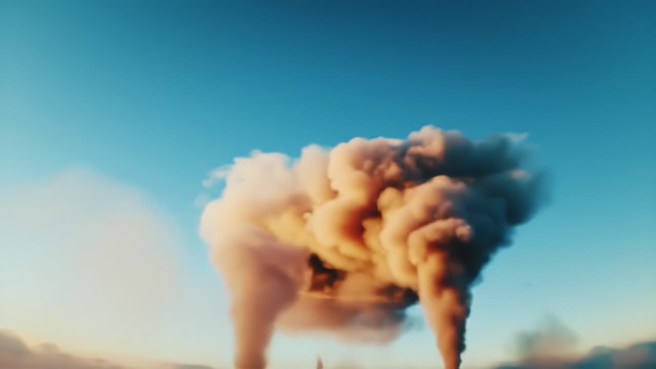 An ethereal display of nature's beauty, capturing vibrant clouds as they evolve from a soft, fluffy formation to a majestic, towering structure against a twilight sky