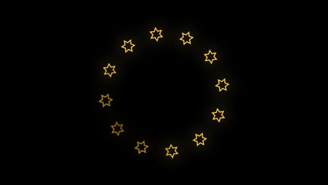 Círculo-De-Estrellas-Marco-Ornamental-Decorativo-Elegante-Bucle-Animación-Vídeo-Fondo-Transparente-Con-Canal-Alfa