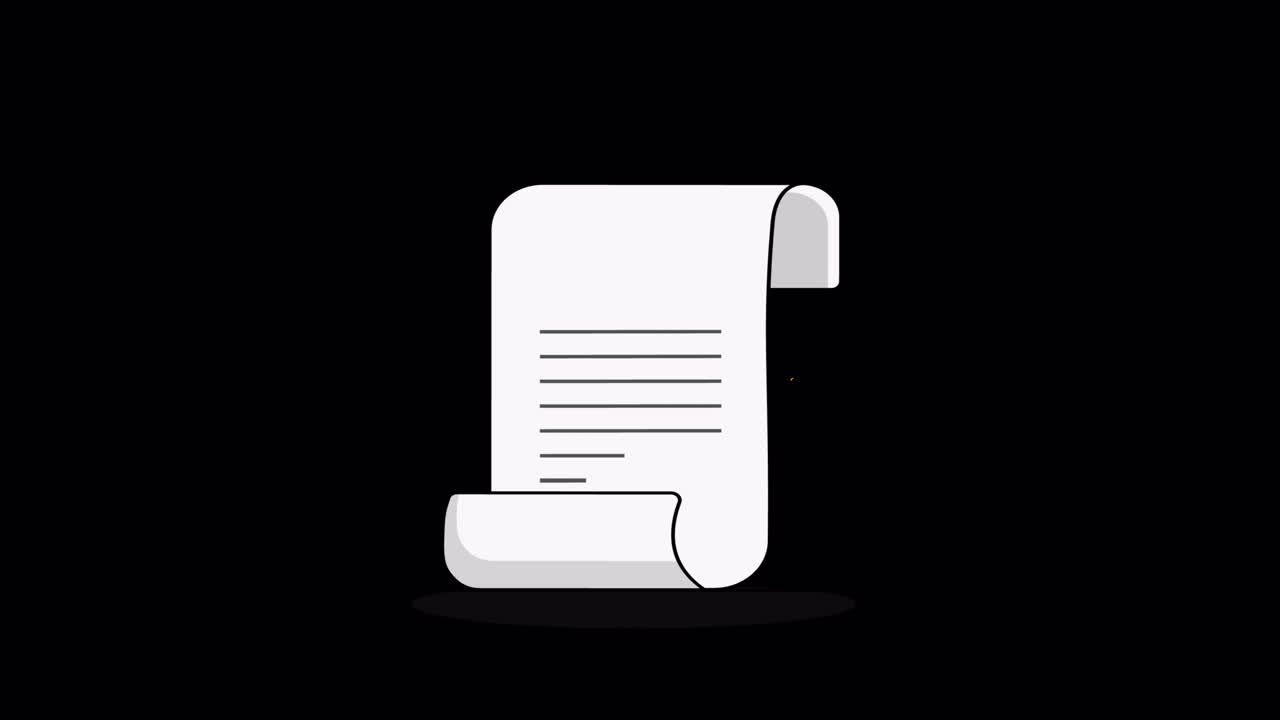 Quill Pen Writing on an Animated Paper Scroll
