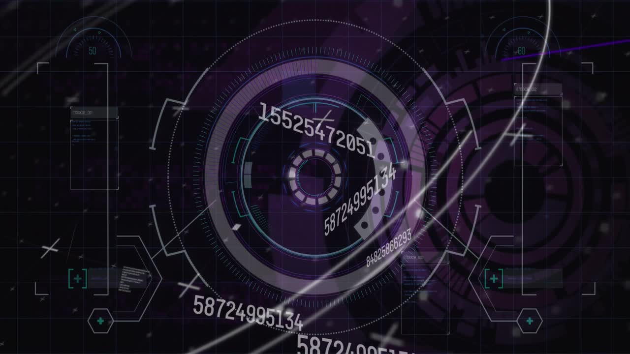 animación de números que cambian rápidamente a través de señales digitales