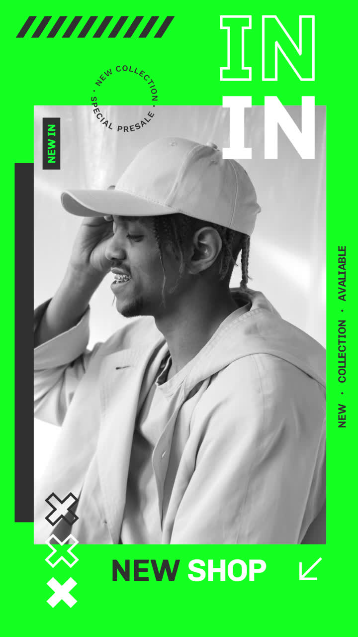 Stylish Black Man Wearing a Cap in a Fashionable Advertisement