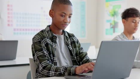 teenager child, laptop and education at school
