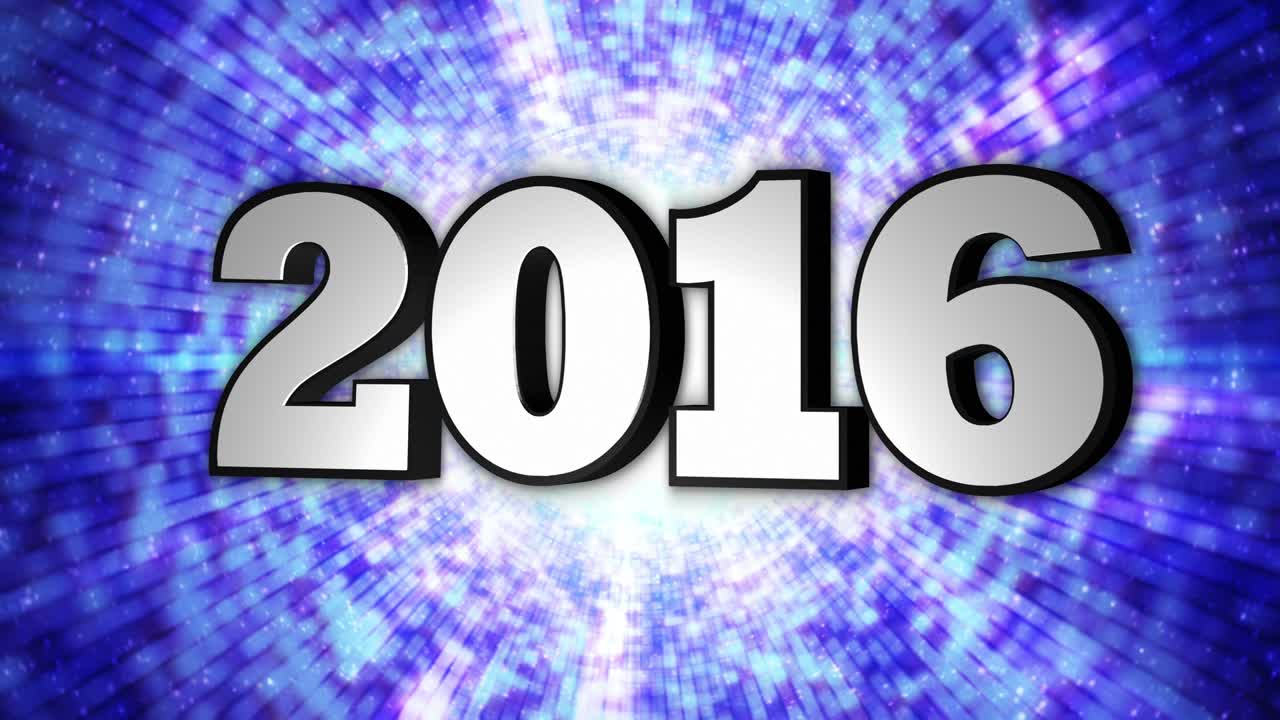 2016, New Year, Disco Dance Tunnel, Rotation Text, Loop, 4k