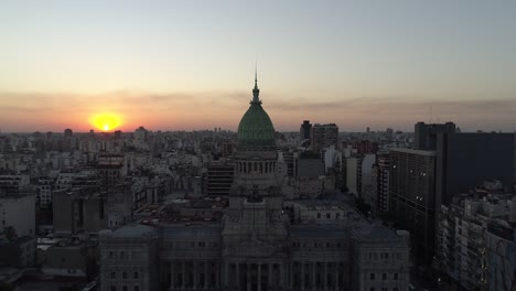 aerial drone scene of congress of the argentine nation. congress square, city landscape, historic building, and towers of the city.buenos aires-argentina