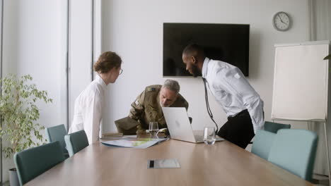 meeting in a military office