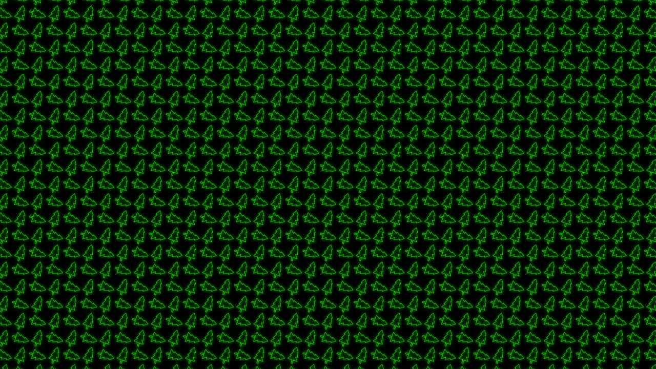 Pack of 13 Looping Christmas Tree Tiled Background Animation Pattern in Glowing Green and Black