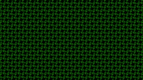 pack of 13 looping christmas tree tiled background animation pattern in glowing green and black