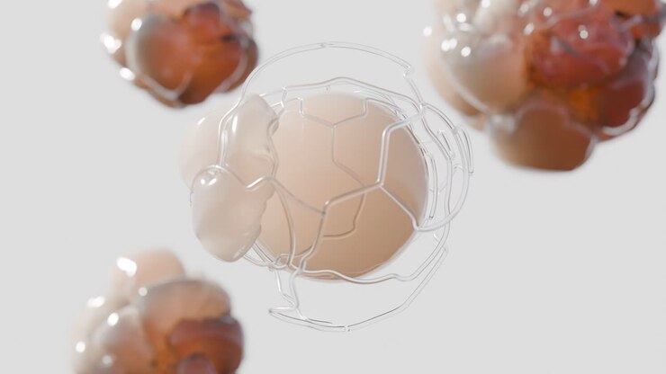 abstracto renderização 3d de formas orgânicas flutuantes