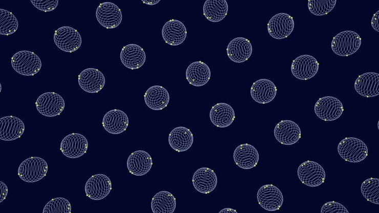 Starry night blue background with constellation-like white dots