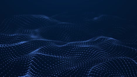 dynamic wave with many dots. abstract motion background of colored dots. technology or science. 3d rendering seamless loop. 4k