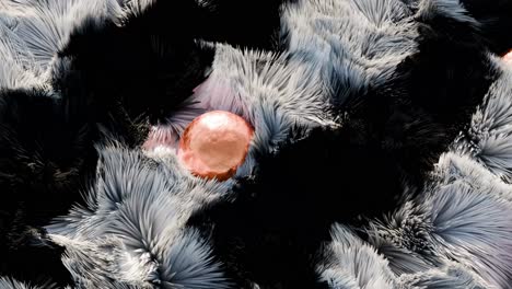 abstract fur texture with copper spheres