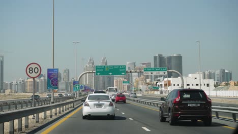 dubai highway with road signs