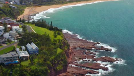 panorama of the seashore in coastal town of kiama in new south wales, australia