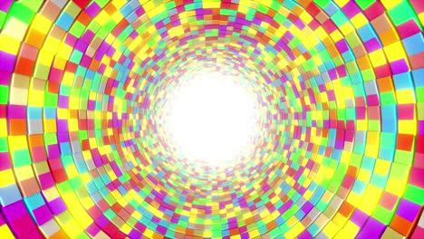 túnel de piso de baile de cuadrados multicolores, generado por computadora. renderización 3d de telón de fondo moderno