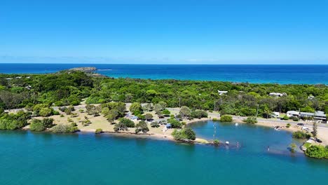 scenic aerial footage of tweed river area