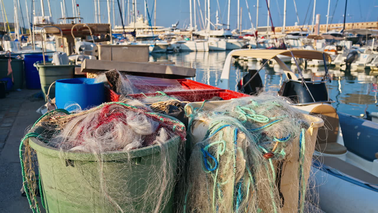 Boats docked in the Port Vauban in daylight in Antibes, France