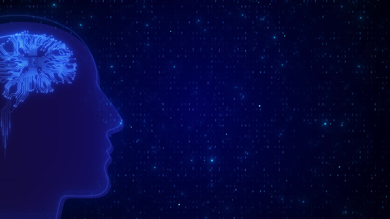 Human head brain network ai artificial intelligence deep learning brain showing robotic thinking