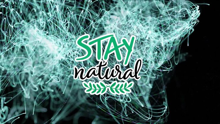 Animation of stay natural over waves on black background
