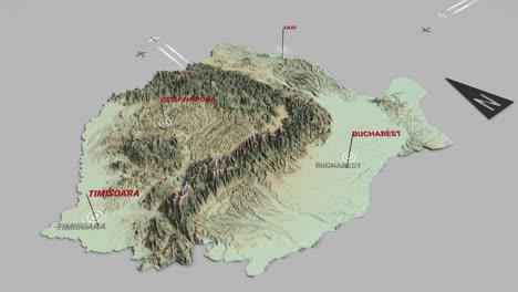 3d terrain map romania