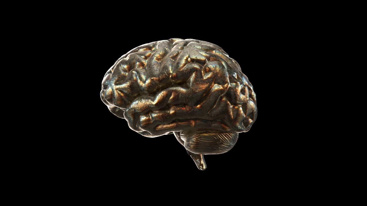 Abstract Human brain with Rainbow Reflections Looped Animation