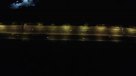 aerial night highway view