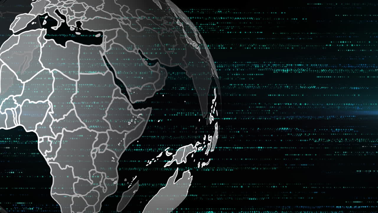 animación del procesamiento de datos en todo el mundo