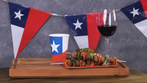 chile fiestas patrias chilean flag anniversary national day anticuchos wine glass