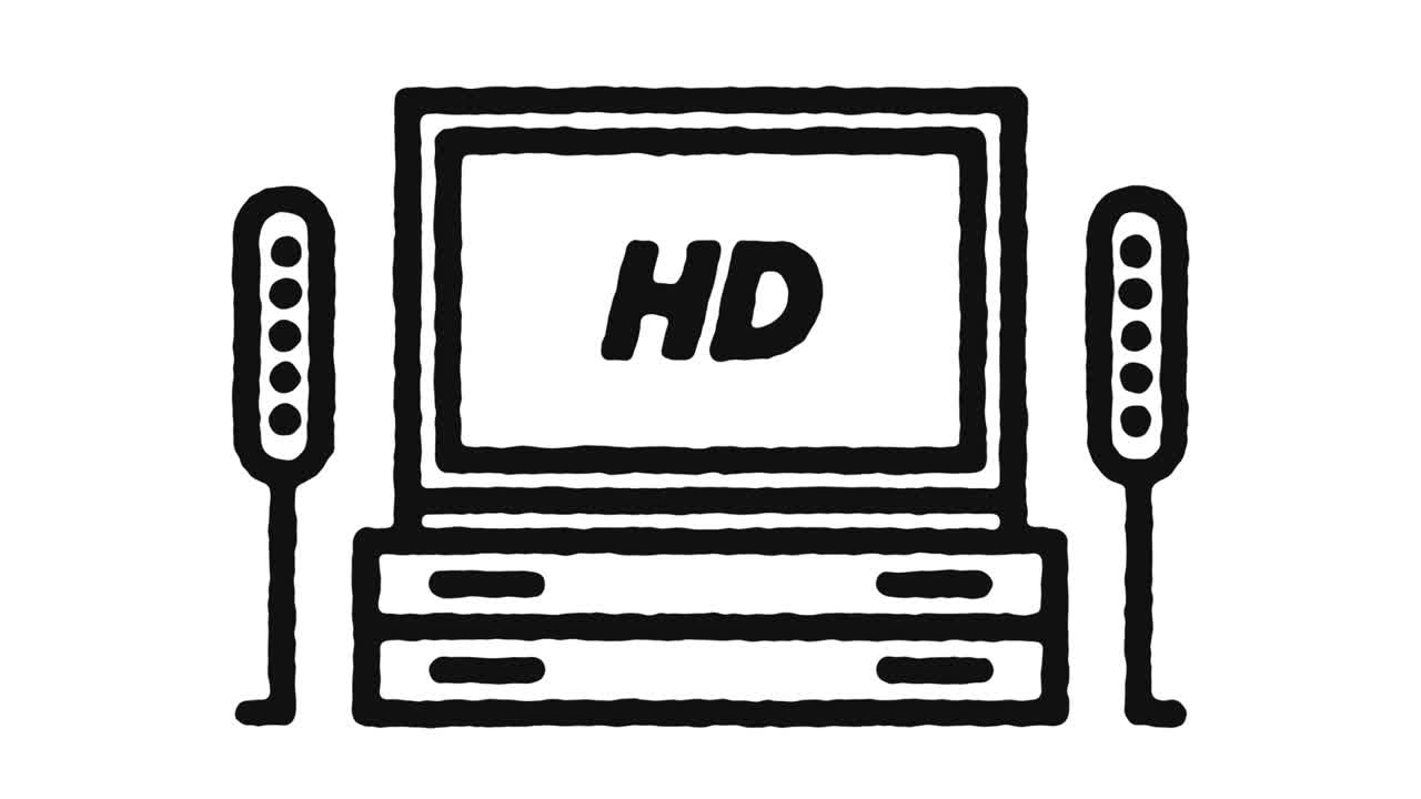 텔레비전 산업 아이콘 애니메이션 영상 & 알파 채널