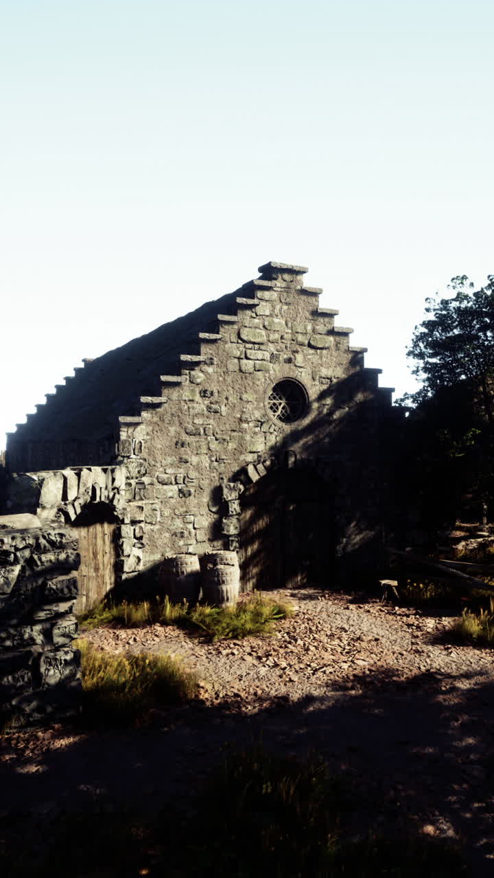 ruinas de iglesias de piedra en un entorno rural