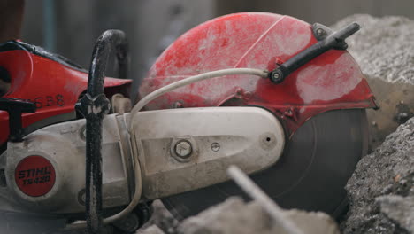 Close-Up-Of-Asphalt-Road-Cutter-Machine