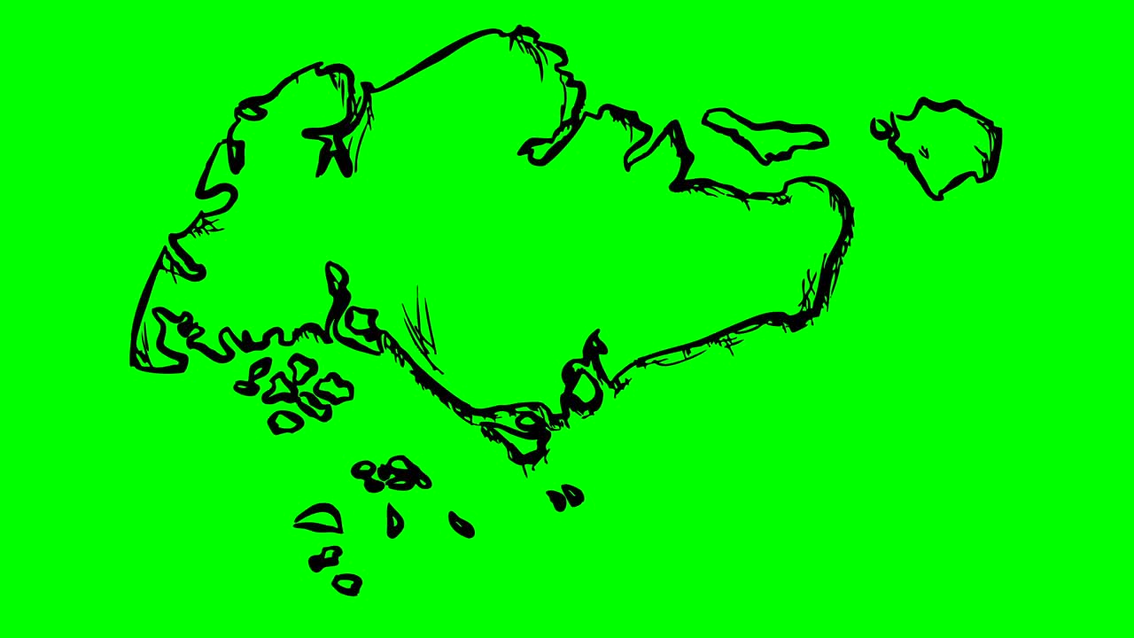 싱가포르 그림 윤 지도 녹색 화면 고립 화이트 보드