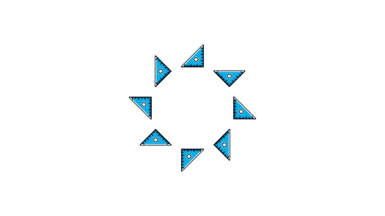 Pixel Art Triangle Ruler Spinning Circle Animated Overlay Transparent 30fps (2)