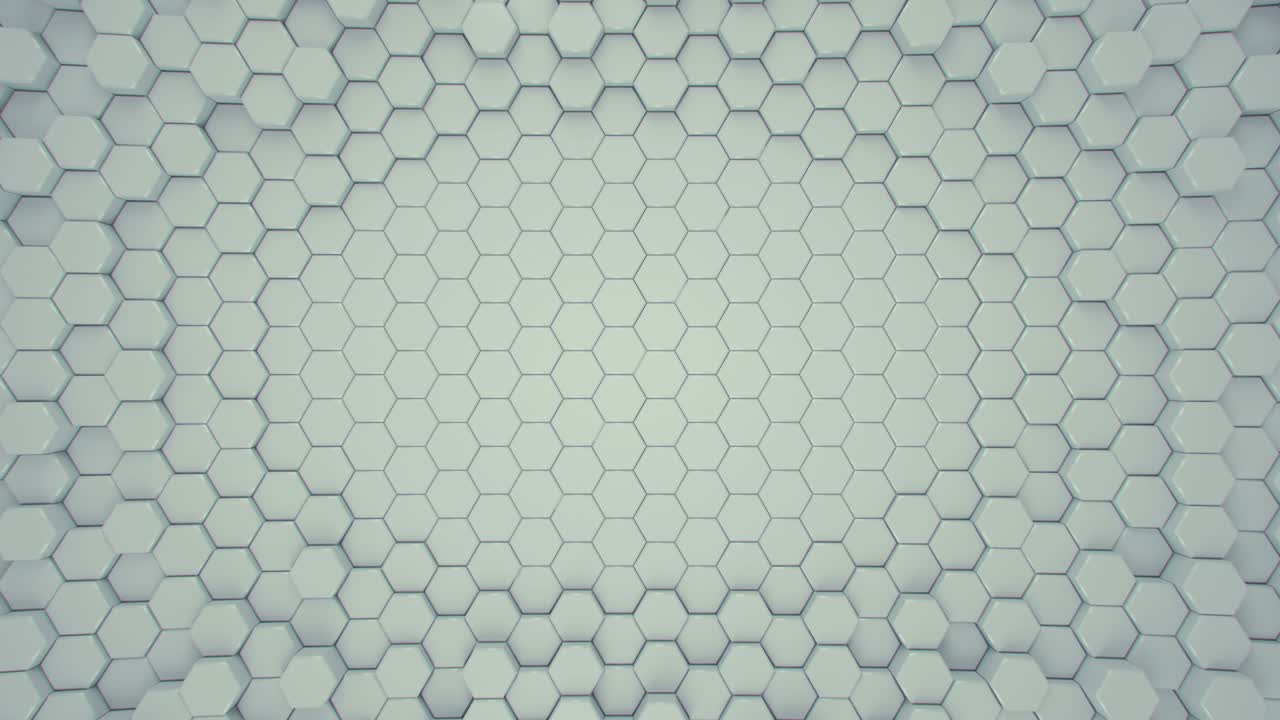 hexágonos en relieve blanco bucle sin costuras animación de renderización 3d