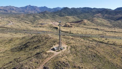 drone orbiting around cell tower