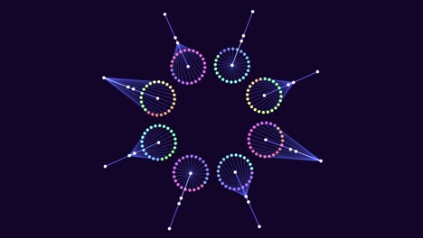 forma geométrica abstracta con líneas y puntos en el espacio
