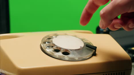 retro vintage phone, a yellow rotary telephone is displayed on a wooden desk, adding a nostalgic touch