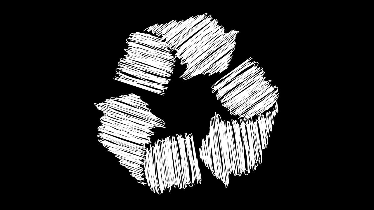 재활용 상징은 색에 새겨진 글자 효과입니다.