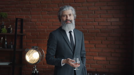 businessman with cognac