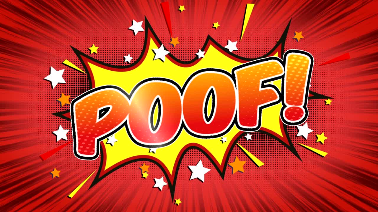 pooof - texto de estilo cómico