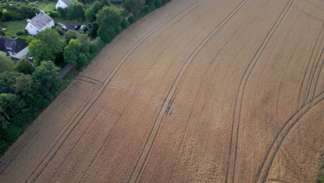 Vista-Desde-Arriba-Del-Paisaje-Rural-De-Bretaña-Y-Campos-De-Trigo-Cultivados-En-Francia